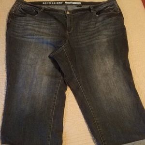 DKNY cropped SOHO skinny jeans with rolled cuff.